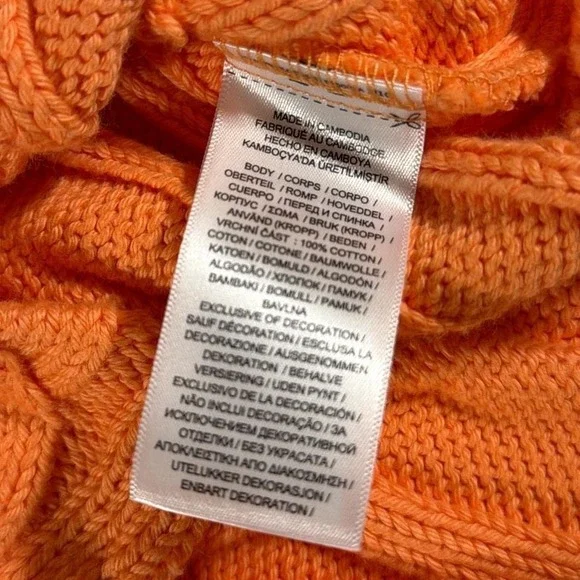 Polo Ralph Lauren Cable Knit Polo | Pastel Orange | Small - Picture 3 of 4